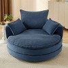 Corduroy Swivel Barrel Chair with Deep Dual-Layer Cushion,Swivel Round Chair with 3 Pillows,Swivel Accent Chair for Living Room or Office-Koiai - 2 of 4