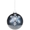 Northlight Snowflake Glass Christmas Ball Ornaments - 4" (100mm) - Gray and White - 6ct - 4 of 4