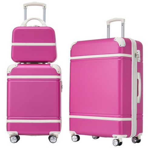 20 24 Hardshell Luggage Lightweight Spinner Suitcase With Tsa Lock And Cosmetic Case 4m Pink modernluxe Target