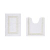 Hotel 2 PC Bath Rug 100% Premium Cotton Tufted Weave Two Tone Reversible Bathroom Rug, Super Soft Absorbent, Machine Washable Bath Mat - 2 of 4