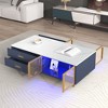 NicBex Modern Coffee Table with 4 Drawers & 2 Glass Cabinets,Gold Metal Legs and Multi-Color Lighting,Center Table for Living Room - 3 of 4