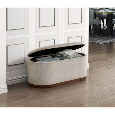 CAVINAS Modern Lift-Open Top Ottoman Bench with Cushioned Seat,Upholstered Storage Bench for Living Room
