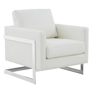 Lincoln Leather Accent Chair with Chrome Steel Frame - 1 of 4