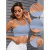 INSPIRE CHIC 2 Pcs Women's Three Spaghetti Thin Straps Asymmetrical Sports Bras - 3 of 4