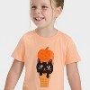 Toddler Girls' Short Sleeve Halloween Graphic T-Shirt - Cat & Jack™ Apricot Orange - 2 of 4