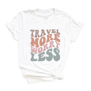 Simply Sage Market Women's Travel More Worry Less Short Sleeve Graphic Tee - 1 of 2