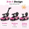Infans 3-in-1 Licensed Lamborghini Kids  Ride On Push Car w/Removable Guardrails & Handle, Hidden Storage Space & Detachable Universal Wheels, Pink - 3 of 4