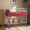 Skyzone Blue Two-Story Small Animal Habitat with Removable Cage, Stand with Shelf & Wheels, for - 3 of 4