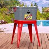 The Lakeside Collection Planter Beverage Tub Two In One Galvanized With Bottle Opener - 2 of 4