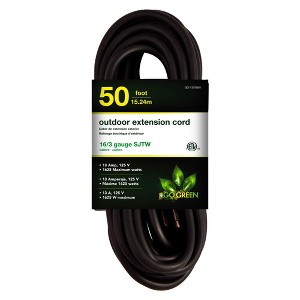 GoGreen Power (GG-13750BK) 16/3 SJTW Outdoor Extension Cord, Black, 50 ft - 1 of 4