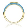 Guili Young Adults/Teens 14k Yellow Gold Plated with Cubic Zirconia Enamel Slim Stacking Band Ring - 2 of 2