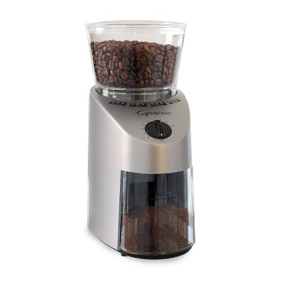  Capresso 560Infinity Conical Burr Grinder, Brushed Silver,  8.8-Ounce, Stainless Steel : Home & Kitchen