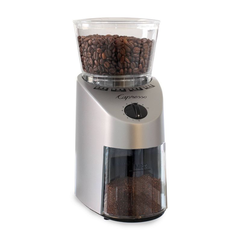 Capresso Conical Burr Coffee Grinder Infinity - Silver 560.04, 1 of 7