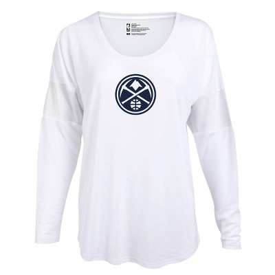 White Mesh Insert Long Sleeve T-Shirt 