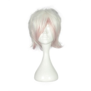 Unique Bargains Women's Wigs 13" White Pink with Wig Cap - 1 of 4