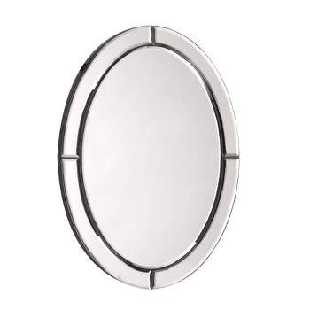 Howard Elliott 16"x12" Beveled Oval Mirrored Frame Opal Accent Wall Mirror