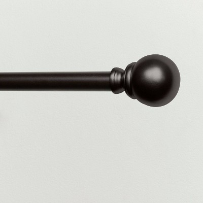 Adjustable Matte Bronze Iron Curtain Rod with Sphere Finials