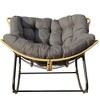Vynxaria Outdoor Rattan Rocking Chair - Versatile Lounge Chair for Indoor & Outdoor Relaxation - 2 of 4