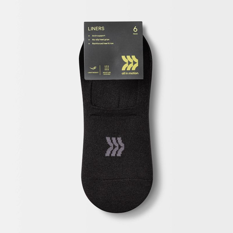 Women's Extended Size Lightweight 6pk Liner Athletic Socks - All In Motion™ - 8-12, 2 of 4