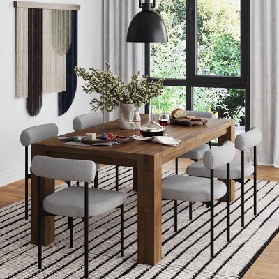 Feather Gray Upholstered Side Chair with Matte Black Metal Frame