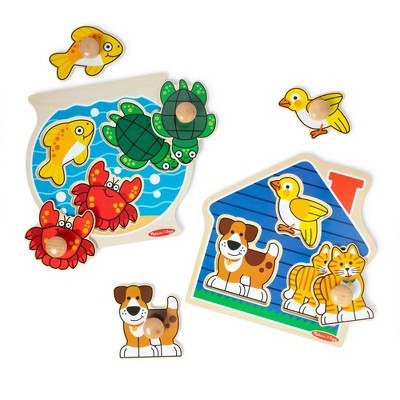 Melissa & Doug Puzzle Selection – Numbers, Animals, Alphabet Wooden Learning Toys – Multi-Bundle