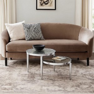 Royal Hampton Top Coffee Table with Tubular Rounded Legs, Silver - 1 of 4