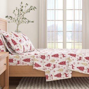 100% Cotton Lodge Printed Flannel Sheet Set - Great Bay Home - 1 of 4