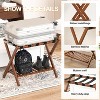 Heybly Luggage Rack Bamboo Folding Suitcase Stand with storage shelf - 3 of 4