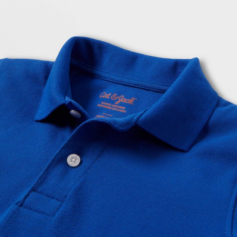 Toddler Boys&#39; Short Sleeve Pique Uniform Polo Shirt - Cat &#38; Jack&#8482; Blue, 4 of 5