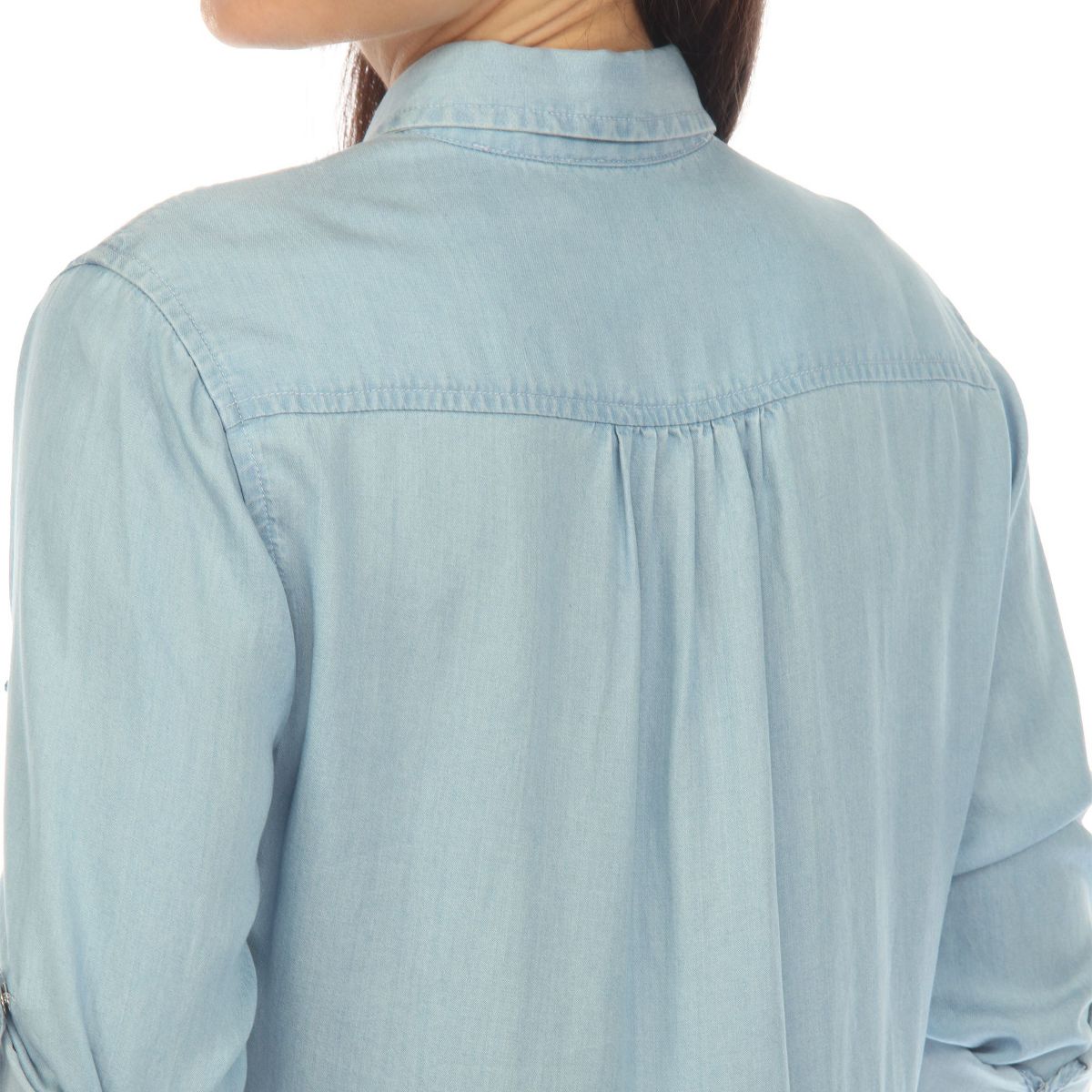 White Mark Women's Long Sleeve Tiered Midi Shirt Dress - thumbnail 4
