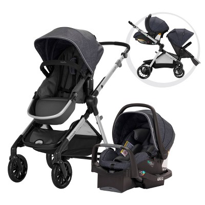Evenflo Pivot Xpand Modular Travel System with Stroller & Safemax Infant Car Seat-Roan