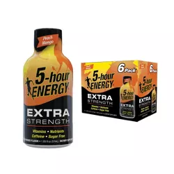 5 Hour Energy Extra Strength Shot - Peach Mango - 6ct