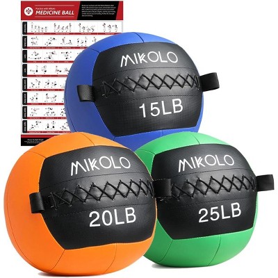 Medicine Ball, Wall Ball,Soft Medicine Ball Set,Slam Ball for Core Training, Strength Workouts -Multi-Weight 10lbs 20lbs Exercise Balls for Home Gym
