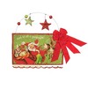8.75 In Retro Chirstmas Postcard Set/4 Santa Reindeer Stars Tree Ornament Sets - 2 of 4