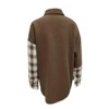Coolmee Womens Corduroy Button Down Shirts Colorblock Plaid Print Blouse Boyfriend Long Sleeve Oversized Blouses Tops - 2 of 3