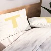 Deny Designs King April Lane Art Block Yellow Monogram T Microfiber Printed Pillow Sham - 2 of 3
