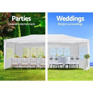 10'×20' Outdoor Party Tent – Canopy Gazebo with 6 Removable Sidewalls for Weddings, BBQs, Events, and Commercial Use, White - 1 of 4