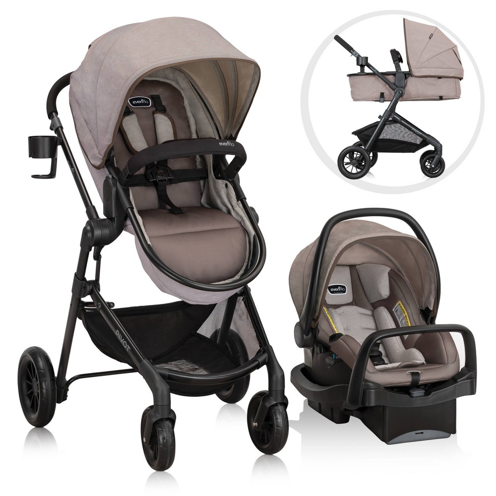Photos - Pushchair Evenflo Pivot Modular Travel System with LiteMax Infant Car Seat with Anti 