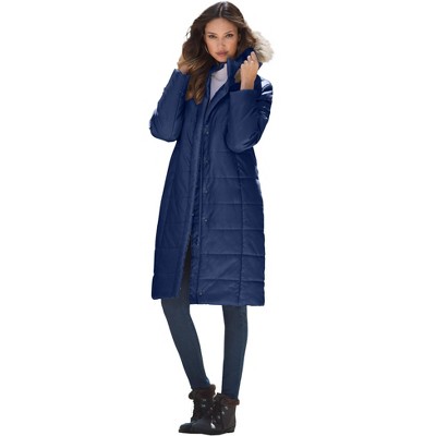 Roaman's Women's Plus Size Mid Length Quilted Puffer Jacket