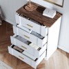 Farmhouse 4 Drawers Dresser for Bedroom, Wide Dresser, Wood Rustic Chest of Drawers with Metal Handle,Tall Curved Drawer Dressers - 2 of 4