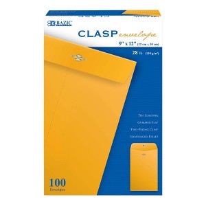BAZIC PRODUCTS Clasp Envelope, 9" x 12", Box of 100 - 1 of 1