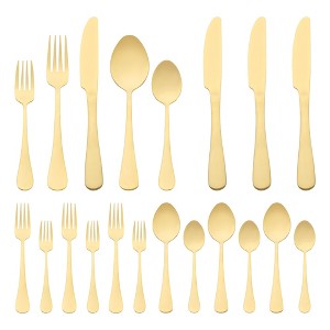 REGALWOVEN 20 Piece Stainless Steel Mirror Polished Flatware Cutlery Set - 1 of 4