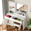 KTMBDW Makeup Vanity Desk with Mirror & Lights, Vanity Table with Drawers & Storage Shelves, 3 Color Modes & Adjustable Brightness Dressing Table - 3 of 4