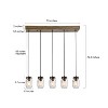 LNC Maison 5-Lights 33" Farmhouse Cluster Kitchen Island Pendant  Lights, Antique Brown Wood and Mason Jar Glass Shades - 3 of 4