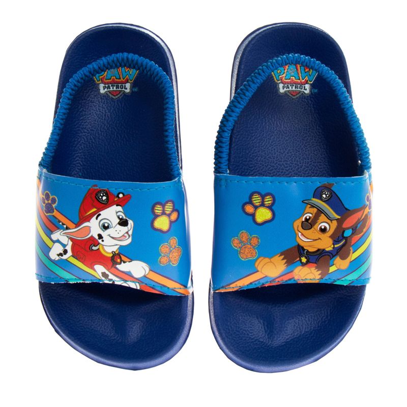 Nickelodeon Paw Patrol Kids Boys Girls Flip Flop Summer Beach Slide Sandals with back strap (Sizes 5-12 Toddler/Little Kid), 1 of 8