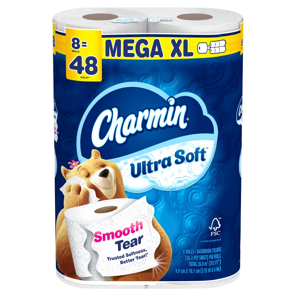 Charmin Ultra Soft Toilet Paper - 8 Mega XL Rolls