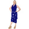 LA LEELA Women's Summer Bikini Wraps Beach Wrap Swimwear Sarong Cover up Skirt Swimsuit Pareo Coverups for Women One Size Blue, Solid - 2 of 4