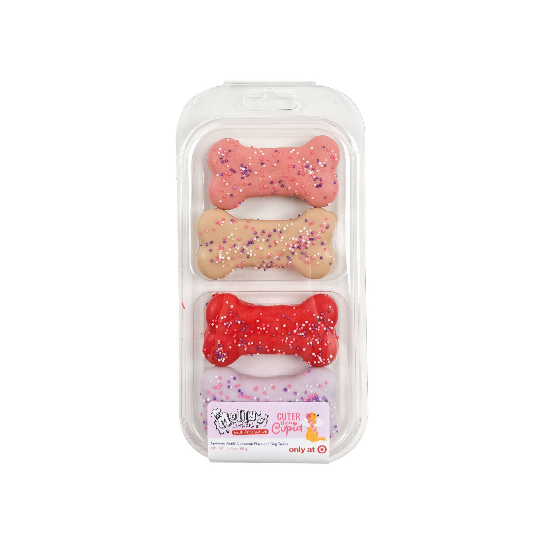 Molly's Barkery Bones Apple and Cinnamon Flavor Crunchy Dog Treats - 0.2lbs/4pk