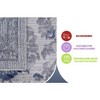 Kumasinova Stain-Resistant Area Rug, Non-Shedding Blue/Silver Door Mat,Kid & Pet-Friendly, Oriental Area Rug for Living Room,Latex-Free Cotton Backing - 4 of 4