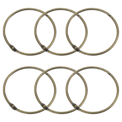 Unique Bargains Carbon Steel Loose Leaf Binder Snap Shower Curtain Rings 6 Pcs